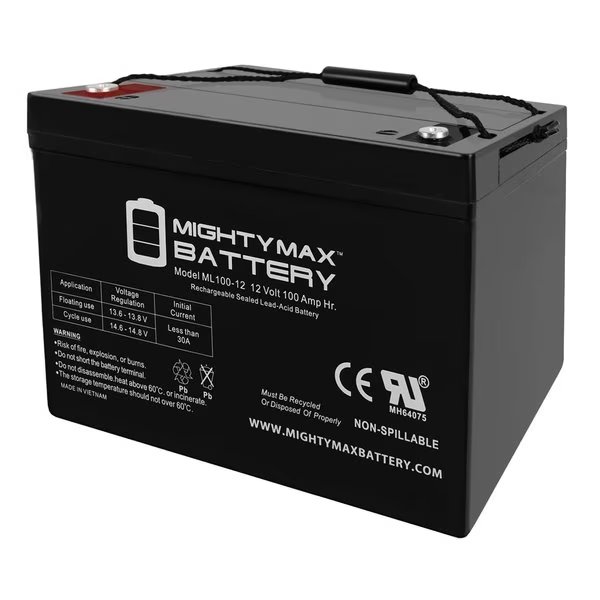 12V 100Ah SLA Replacement Battery for Epcom Powerline PL-100-12, Mighty Max Battery, Mfr#: MAX3970797